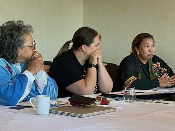 Susan Page, Meghan Clark, and Myla Leguro at CPN Women's Peacebuilding Leadership planning meeting
